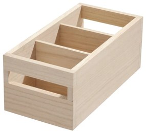 Cutie depozitare din lemn paulownia iDesign Wood Handled, 12,7 x 25,4 cm