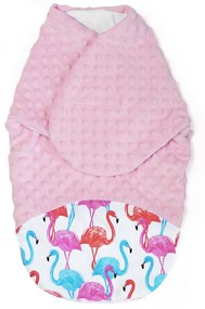 Fașă Baby Nellys, sac de dormit din material minky, 0-6 luni - Flamingo, minky roz 56-68 (0-6 m)