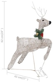 Decor de Craciun cu reni si sanie, 100 LED-uri, auriu, exterior 1, Auriu