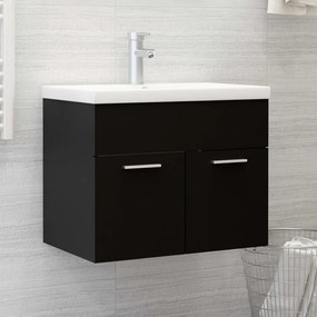804648 vidaXL Dulap de chiuvetă, negru, 60x38,5x46 cm, PAL