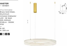 Lustra LED suspendata design decorativ VASTER D-60cm