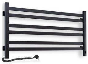 Radiator de baie tip scară cu termostat AVANGARD 316W/230V 50,6 cm IP44 negru, montare pe partea stângă