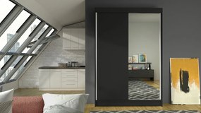 Dulap de haine cu oglindă I Paris (Negru + Negru). 1070320
