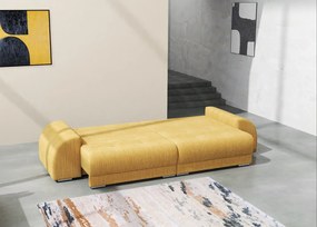 Canapea extensibilă dumonde cu 2 lăzi de depozitare si sezut confortabil din spuma high-density, Verona Zoom Mustar 310x100 cm