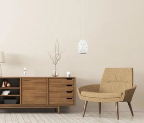 ITALUX MDM-3480/1 W - Lustră pe cablu HARLEY 1xE27/40W/230V alb