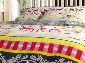 Lenjerie de pat din flanel CHRISTMAS TIME colorata Dimensiune lenjerie de pat: 70 x 90 cm | 140 x 200 cm