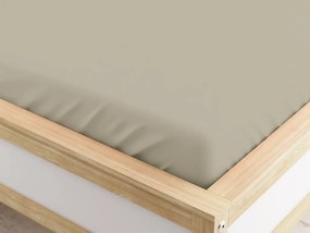 Cearceaf din microfibra cu elastic culoare nisip 160 x 200 cm