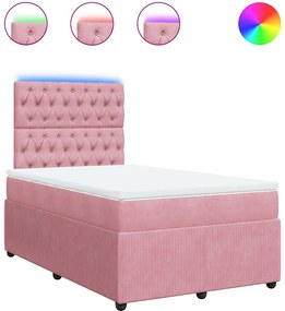 vidaXL Pat box spring cu saltea, negru, 120x190 cm, catifea