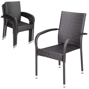 Deuba Scaune de ratan Comfort 4 buc - maro