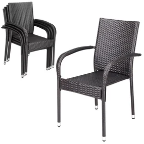Deuba Scaune de ratan Comfort 4 buc - maro