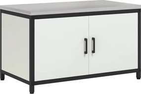 vidaXL Depozitare pentru bucătărie cu raft Alb 60 x 50 x 92 cm Oțel