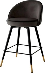 Set de 2 scaune de bar pivotante, design LUX, Counter Stool Cooper gri inchis
