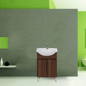 Dulap inferior Bianca Plus 55 cu lavoar, culoare Aida nuc