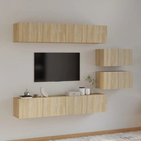 vidaXL Set dulap TV, 6 piese, stejar sonoma, lemn prelucrat