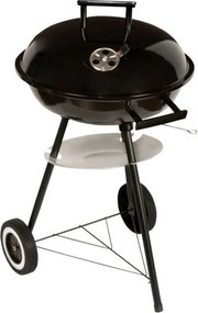 Gratar pe carbuni MasterGrill MG913, 42 cm, Manere, Otel emailat, Raft, 2 rotite, Negru/ Inox