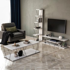 Mobilier living Essmie (Alb + Negru). 1088203