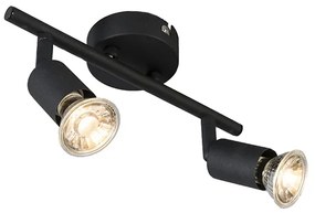 Spotlight industrial negru inclinabil cu 2 lumini - Jeany