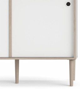 Bufet cu 2 sertare in decor de stejar Culoare alb, ELISEO