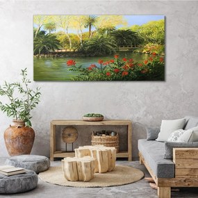 Tablou canvas Pod modern de pădure fluvială