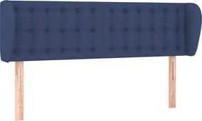 vidaXL Tăblie de pat cu aripioare, albastru, 147x23x78/88 cm textil