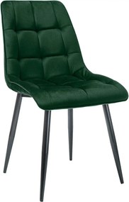 Scaun CHIC, verde/negru, stofa catifelata/metal, 50x58x88 cm