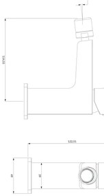 Baterie de bideu OMNIRES PM7420BL PARMA 12,25 cm negru mat