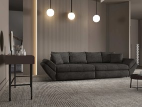 Canapea extensibilă dumonde cu ladă de depozitare si sezut confortabil din spuma high-density, Loana Enjoy Negru 300x100 cm