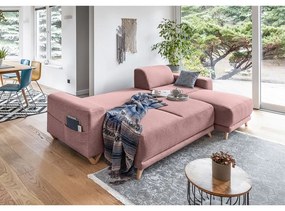 Colțar roz extensibil/cu spațiu de depozitare Classy Sophie – Miuform