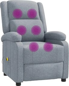 vidaXL Fotoliu de masaj, gri deschis, material textil