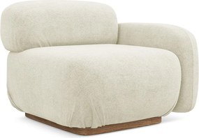 Modul pentru canapea modulară crem cu tapițerie din țesătură bouclé (cu colț pe partea dreaptă) Ailani – Makamii