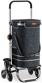Jurhan Geantă de cumpărături pe roți pentru scări COMFORT, 50L, negru