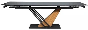 Masă de bucătărie Michel 160 x 90 cm, negru / frasin