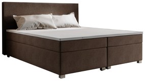 Pat matrimonial Boxspring 140 cm Simon (maro închis) (cu saltea, fără sp. depozitare). 1047330