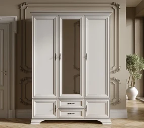 Dulap IDENTO, 5 Usi 2 Sertare, MDF Alb Alpin | BIANO