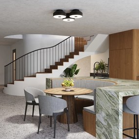 Plafonieră neagră ø 30 cm Blacko – Sollux