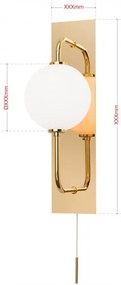 Aplica de perete design modern PIPES, 24K gold plated
