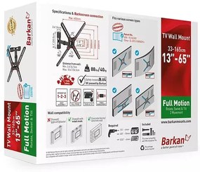 Suport TV perete Barkan FM 13-65" 40kg