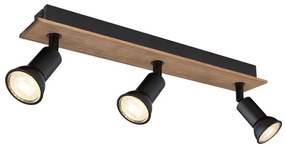 Plafoniera cu 3 spoturi directionabile design modern DREW maro inchis, negru mat