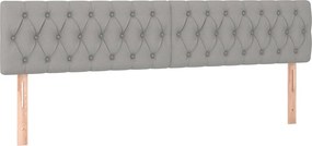 vidaXL Tăblii de pat, gri deschis, 180x7x78/88 cm, textil