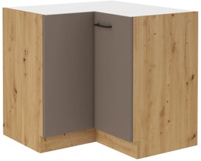 Dulap inferior de bucătărie de colț Barb 89x89 DN 1F BB (stejar artisan + trufă). 1044943