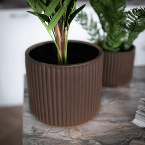Ghiveci de ceramică, maro mat, KELSO TIP 2