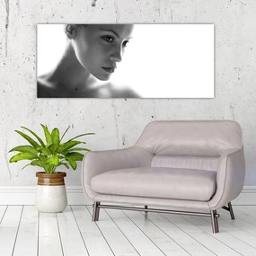 Tablou - Portretul femeii, alb- negru (120x50 cm)