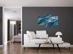 Tablou - Undele albastre și albe (90x60 cm)