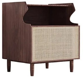 Nightstand japonez în stilul Japandi, culoare nuc DEPRIMO 21856, perfect pentru dormitor by Deprimo