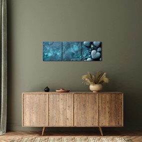 Tablou - Pietre în formă de inimă (cu ceas) (90x30 cm)