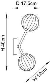Endon 96691 - Aplică de perete NORTHWEST 2xG9/3W/230V, aurie
