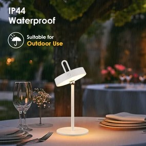 Lampă de masă LED, reglabilă, reîncărcabilă, pentru exterior, cu control tactil GENTLE LED/1,5W/3,7V 3000 mAh IP44 albă