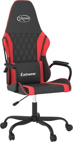 vidaXL Scaun de gaming de masaj, negru și roșu, piele ecologică