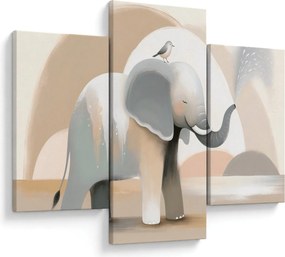 Tablou - Elefant în culori pastel (90x60 cm)