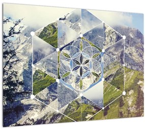 Tablou pe sticlă - Model geometric (70x50 cm)